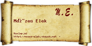 Mózes Elek névjegykártya