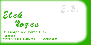 elek mozes business card